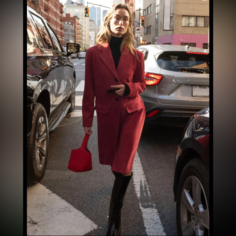 FAUX SUEDE TAILCOAT
